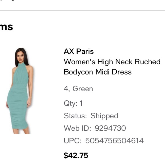 High Neck Ruched Bodycon - Picture 2 of 2